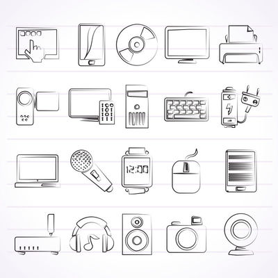 矢量汽車維修手繪圖標在電子產品設計中的應用